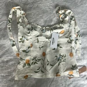 NWT reformation Blanca top in Citron